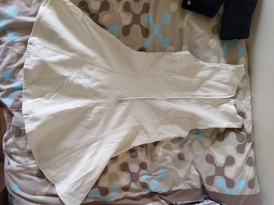 Stradivarius Denim Beyaz Drapeli Midi Elbise - Görsel 3