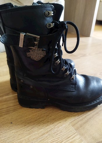 Harley Davidson Siyah Biker Kadın Botları - Görsel 6