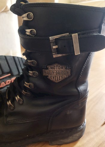 Harley Davidson Siyah Biker Kadın Botları - Görsel 8