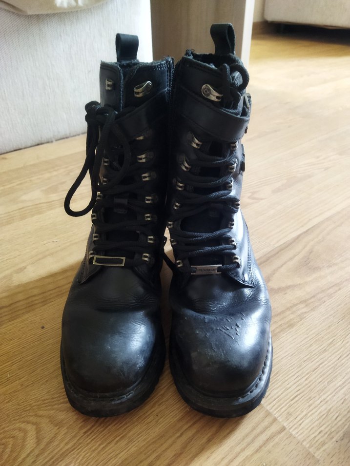 Harley Davidson Siyah Biker Kadın Botları - Görsel 5