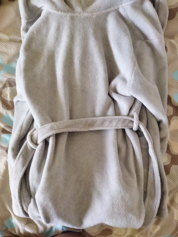 H&M Gri Unisex Kürklü Sabahlık - Görsel 3