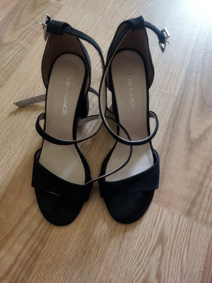 Siyah Tokalı Kalın Topuklu Kadın Gece Ayakkabısı - Görsel 4