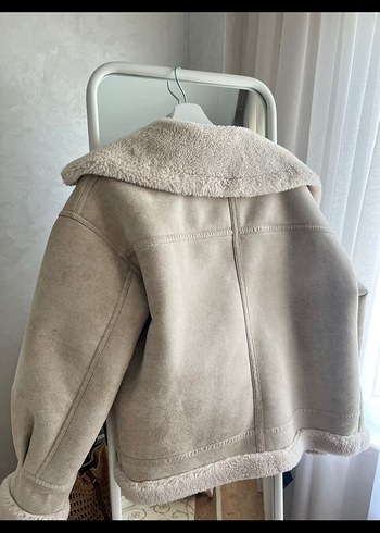 Süet Kürklü Bej Kadın Kaban - Görsel 2