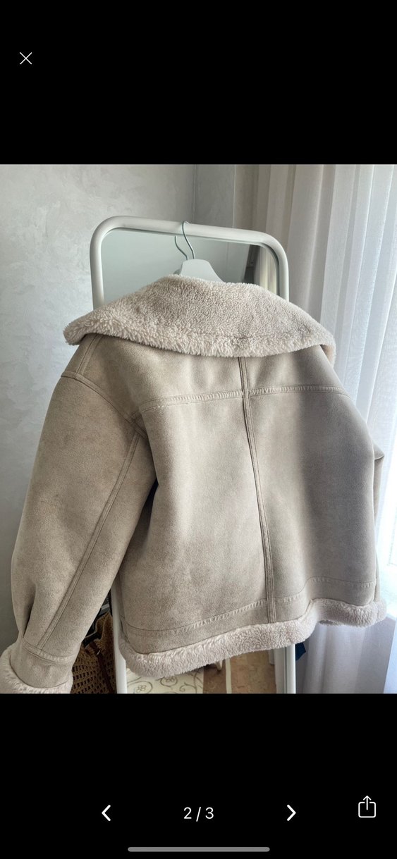 Süet Kürklü Bej Kadın Kaban - Görsel 2