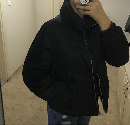 Siyah bershka mont