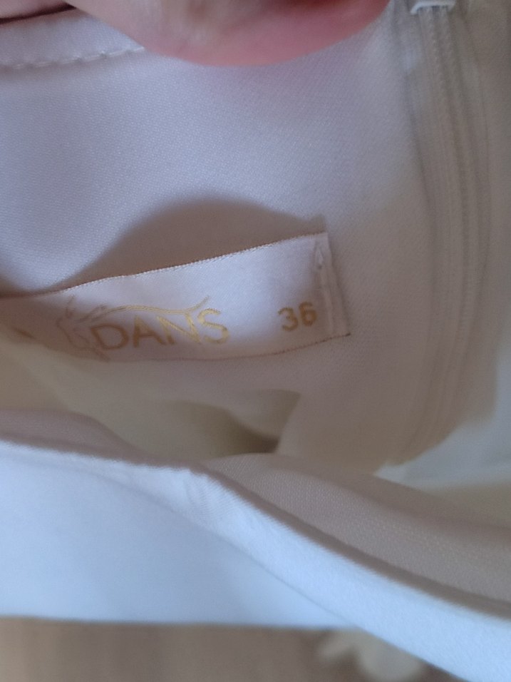 Çiçek Detaylı Mini Beyaz Straplez Gelinlik - Görsel 5