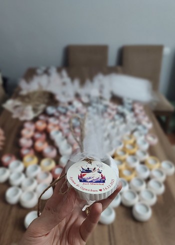 Nikah Nişan hediyelik mumluk istenilen sayida hazırlanır. - Görsel 2