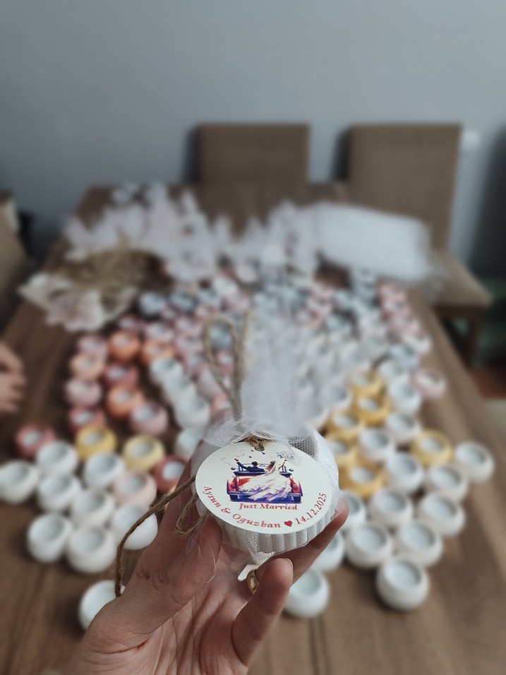 Nikah Nişan hediyelik mumluk istenilen sayida hazırlanır. - Görsel 2