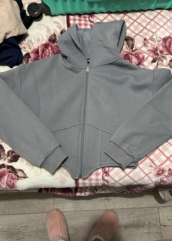 Diğer Gri Fermuarlı Kadın Sweatshirt