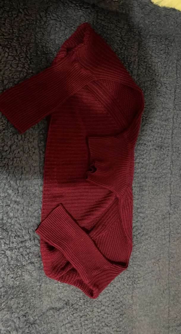 Bordo Yarım Balıkçı Yaka Kadın Kazak - Görsel 2