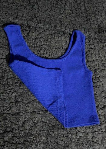 Kadın Lacivert Kolsuz Crop Top - Görsel 2