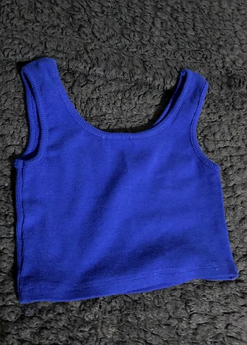 Kadın Lacivert Kolsuz Crop Top - Görsel 3