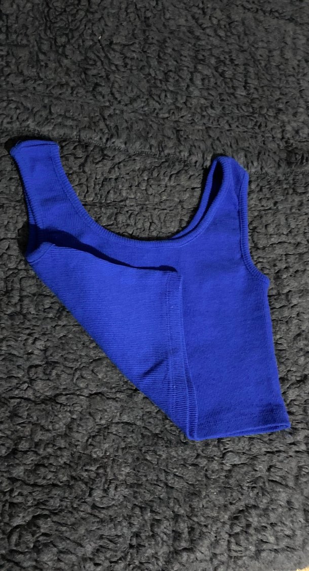 Kadın Lacivert Kolsuz Crop Top - Görsel 2