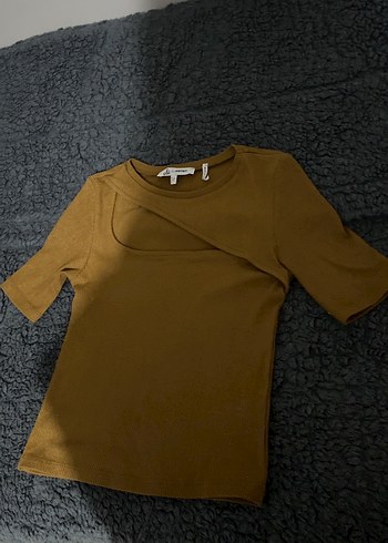 Kız Çocuk Koyu Kahverengi Kısa Kollu Tişört - Görsel 2