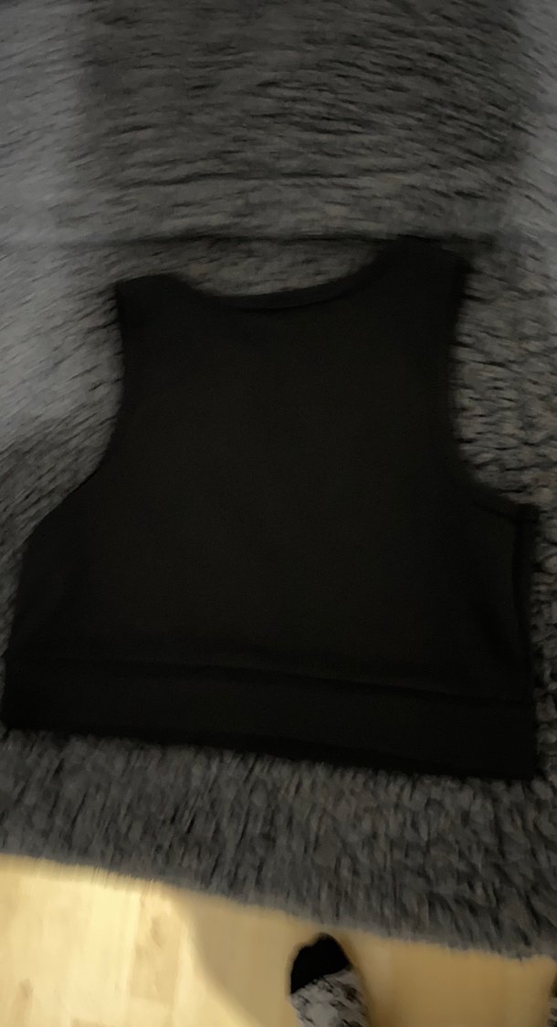 Siyah Kadın Kısa Kollu Crop Top - Görsel 2