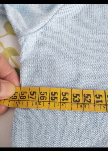 48 Beden mavi Renk Mavi Nakışlı Uzun Kollu triko Kadın Kazak