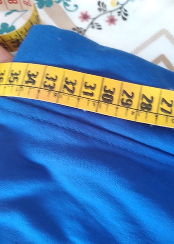 xs Beden Kadın Mavi Mini Şort Elastik Bel