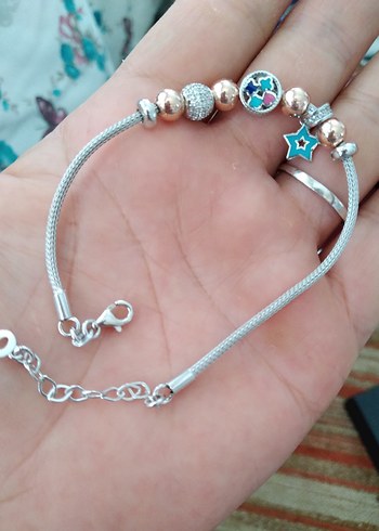 Pandora 925 ayar kendinden charmlı bileklik