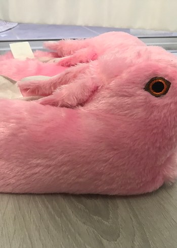 37 Beden Pembe Peluş Tavşan Ev Terliği