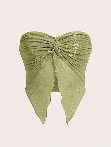Shein çiçekli straplez crop