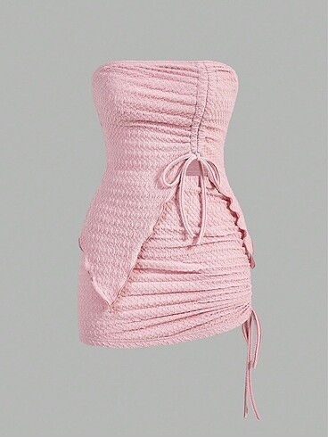 Shein pembe crop etek