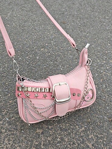 Sheinside Y2k pembe yıldızlı çanta