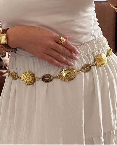 Sheinside Gold vintage zincir bel kemer