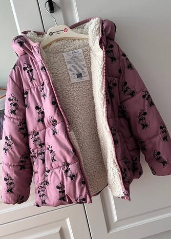 Gap Kız Çocuk Kapüşonlu Pembe Baskılı Mont