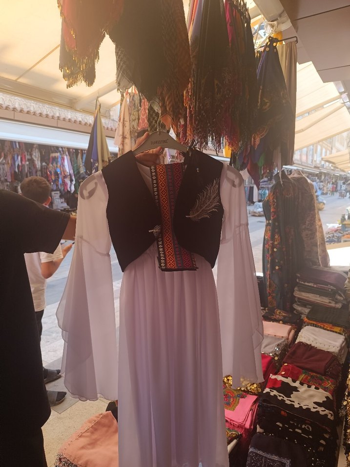 Drapeli Etnik Desenli Beyaz Kız Bolero - Görsel 2