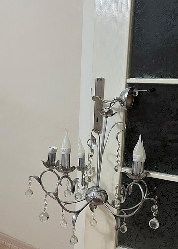 Beyaz Kristal Detaylı avize