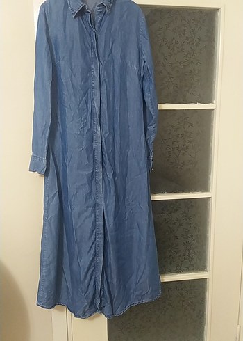 Mavi Uzun Denim Kadın Elbise