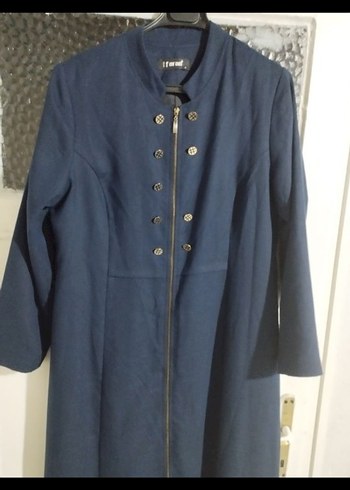 Lacivert Kadın Uzun pardösü - Görsel 2