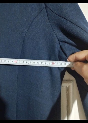 Lacivert Kadın Uzun pardösü - Görsel 4