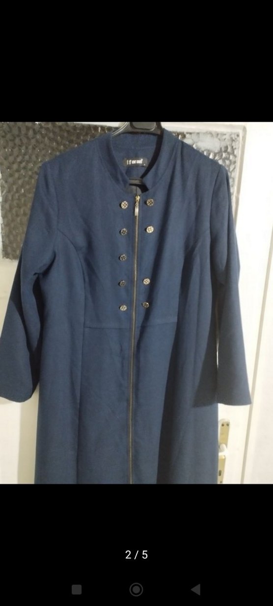 Lacivert Kadın Uzun pardösü - Görsel 2
