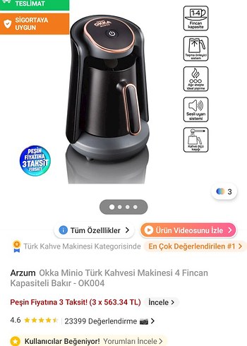 Beden Renk Kahve Makinesi Siyah ve Şık Tasarım
