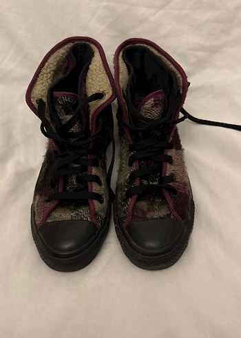 Converse Kadın Bordo Yün Bağcıklı Spor Ayakkabı