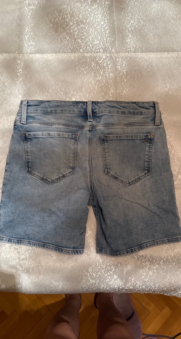 Gevşek Kesim Mavi Kot Şort - Görsel 2