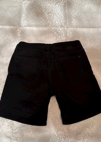 Siyah Salaş Mini Denim Şort - Görsel 2