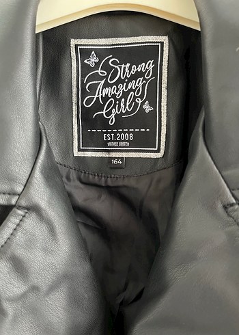 Siyah Deri Kadın Biker Ceket - Görsel 2