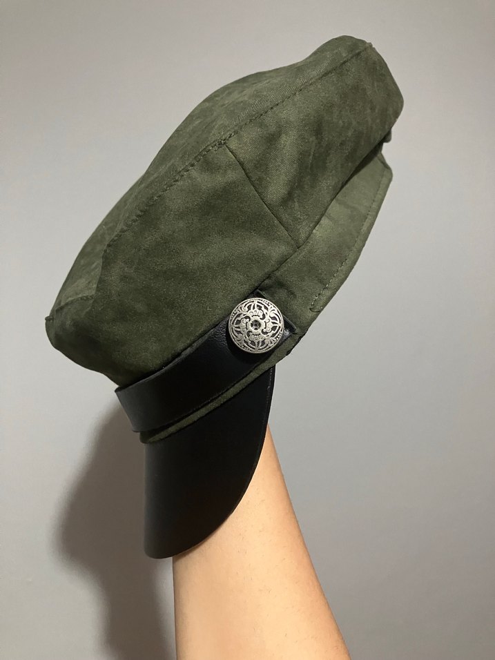 Düğmeli Süet Kadın Şapka - Görsel 4