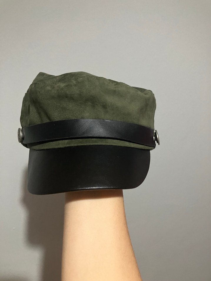 Düğmeli Süet Kadın Şapka - Görsel 2