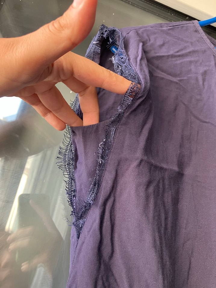 Mor Keten Midi Bohem Elbise - Görsel 3