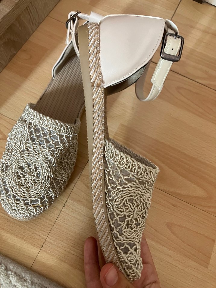 Bej Nakışlı Bohem Kadın  Sandalet - Görsel 2