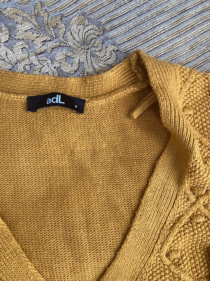 Bohem Tarz Hardal rengi  Örgü Kadın Hırka - Görsel 2