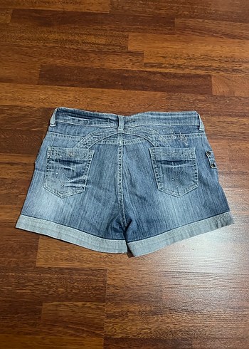 Kadın Gri Mini Denim Şort - Görsel 2