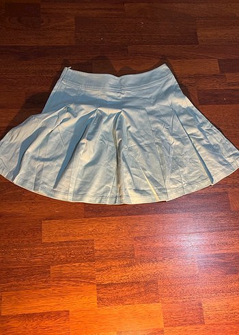 Mavi Piliseli Midi Denim Etek - Görsel 2