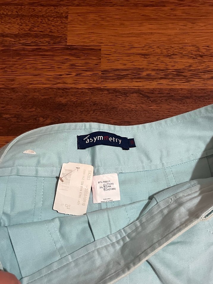 Mavi Piliseli Midi Denim Etek - Görsel 3