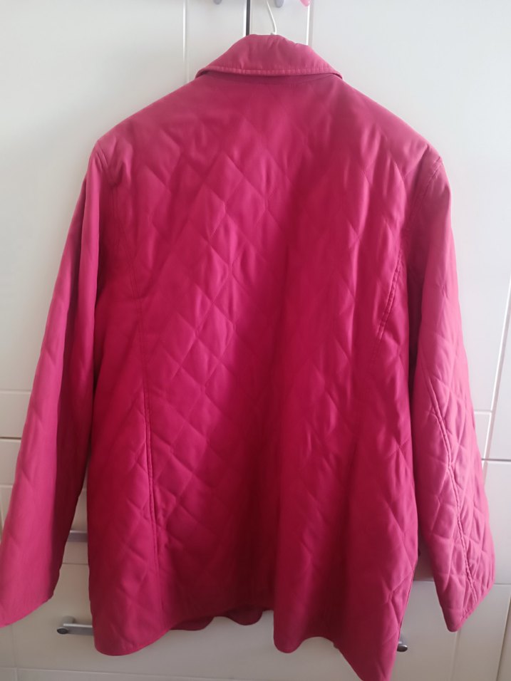 Düğmeli Nar çiçeği Midi Kadın Ceket Mont - Görsel 2