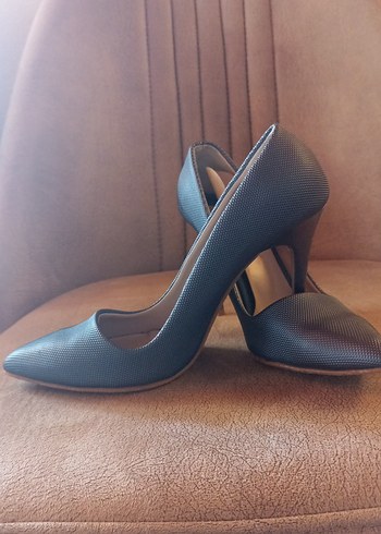 Diğer Diger Mavi Stiletto Tokalı Kadın Ayakkabı