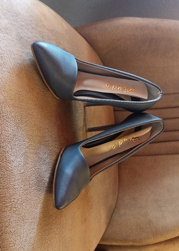Diger Mavi Stiletto Tokalı Kadın Ayakkabı